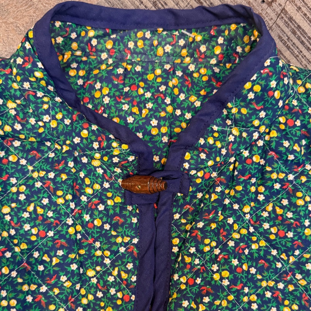 Vintage Handmade Floral Quilted Jacket | Cottagecore Folk Style | 1970s–1980s